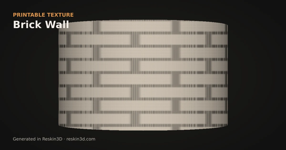 Brick Wall texture previewed as relief on a cylinder