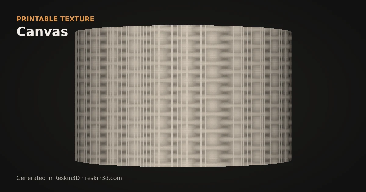 Canvas texture previewed as relief on a cylinder
