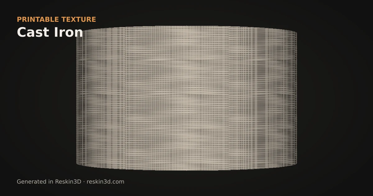 Cast Iron texture previewed as relief on a cylinder