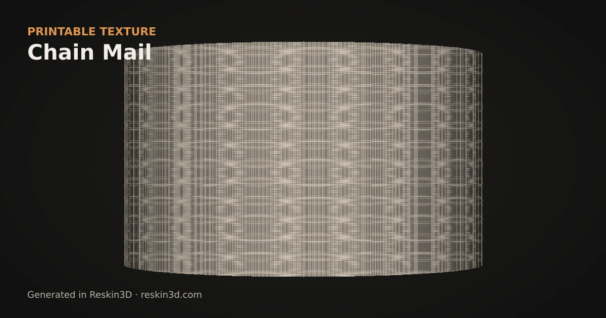 Chain Mail texture previewed as relief on a cylinder