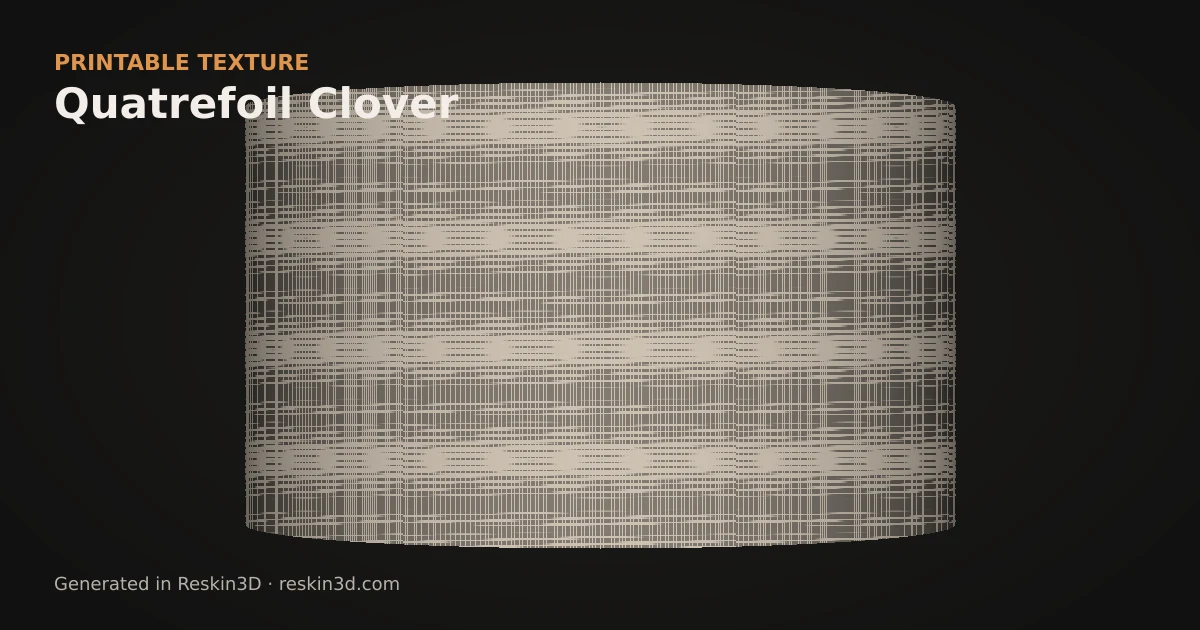 Quatrefoil Clover texture previewed as relief on a cylinder