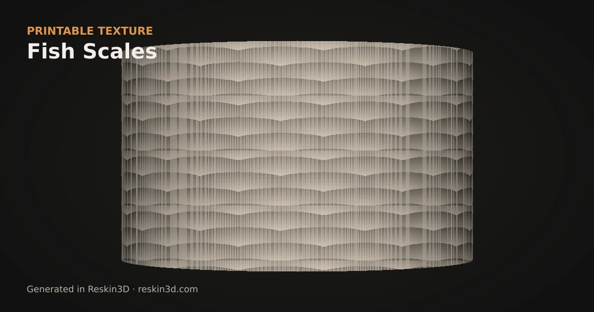 Fish Scales texture previewed as relief on a cylinder