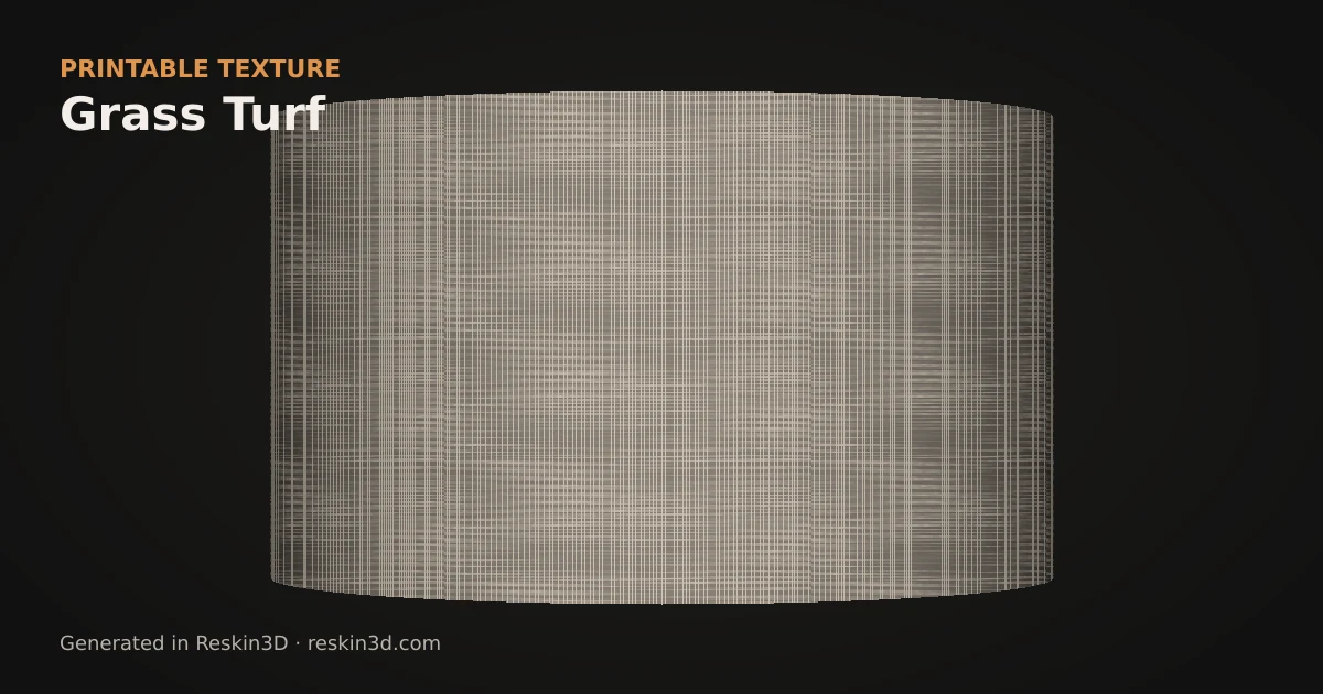 Grass Turf texture previewed as relief on a cylinder
