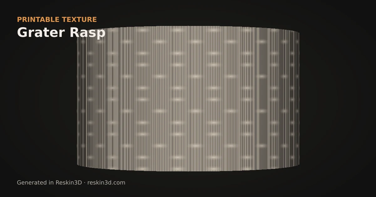 Grater Rasp texture previewed as relief on a cylinder