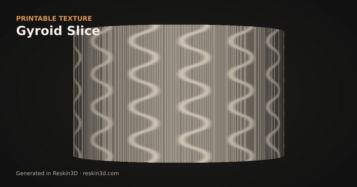 Gyroid Slice texture previewed as relief on a cylinder