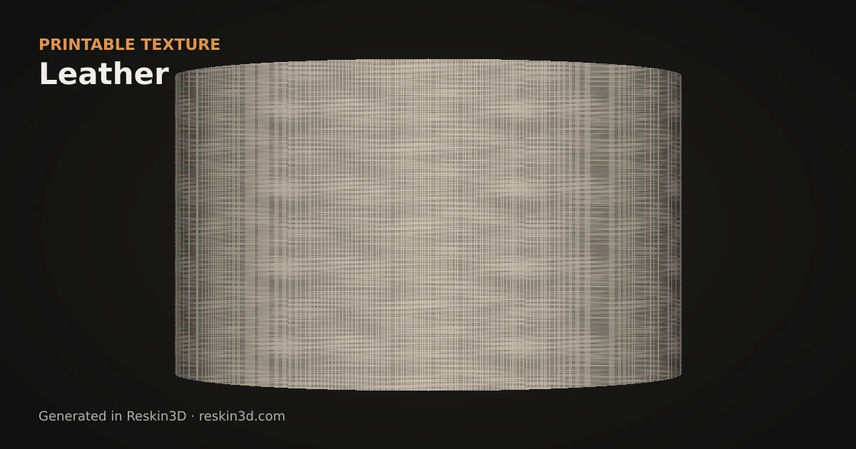 Leather texture previewed as relief on a cylinder