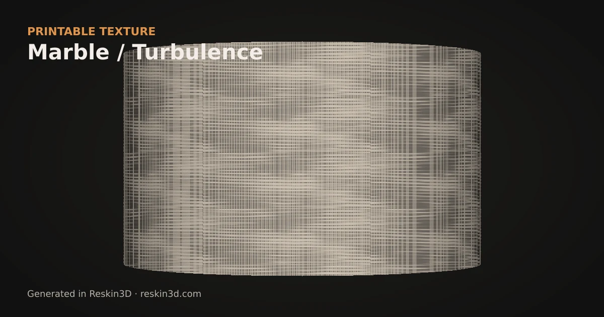 Marble / Turbulence texture previewed as relief on a cylinder