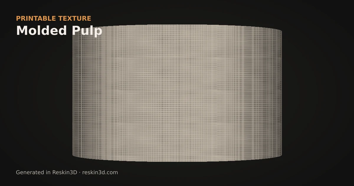 Molded Pulp texture previewed as relief on a cylinder