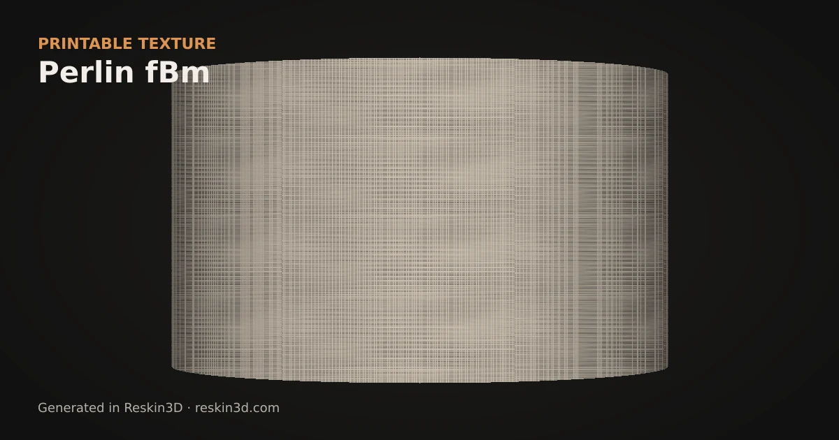 Perlin fBm texture previewed as relief on a cylinder