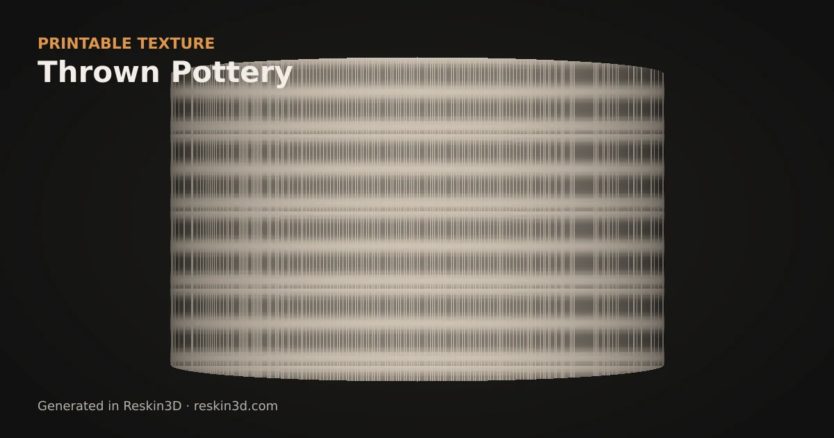 Thrown Pottery texture previewed as relief on a cylinder
