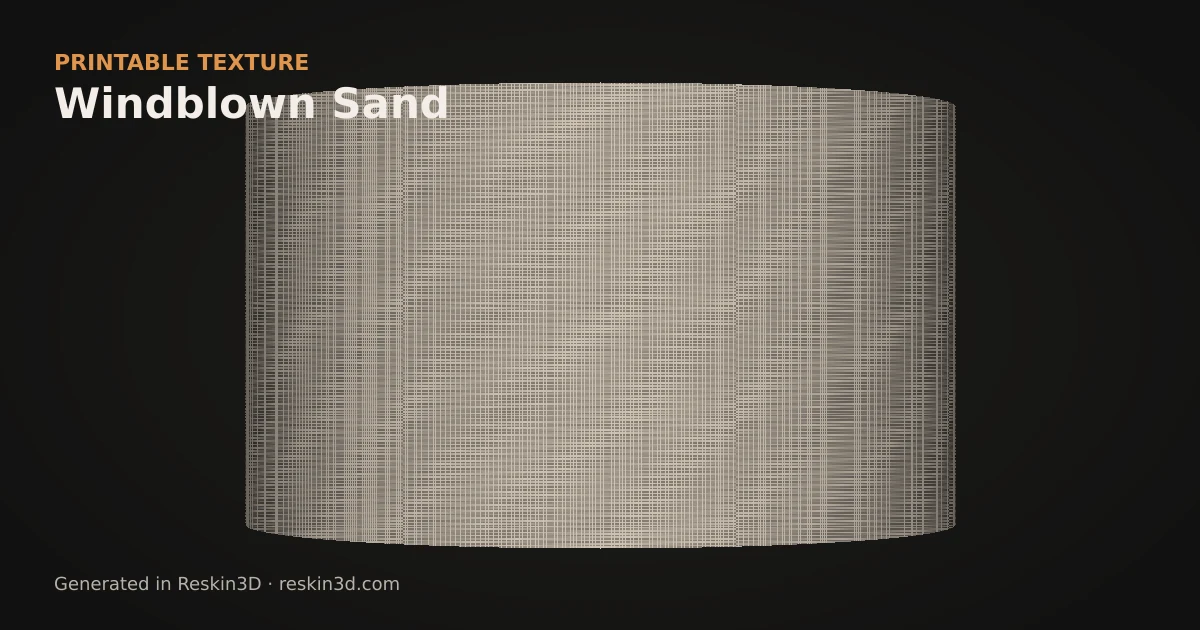 Windblown Sand texture previewed as relief on a cylinder