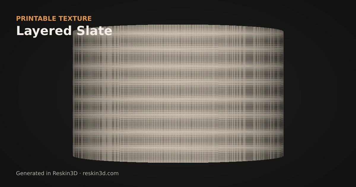 Layered Slate texture previewed as relief on a cylinder