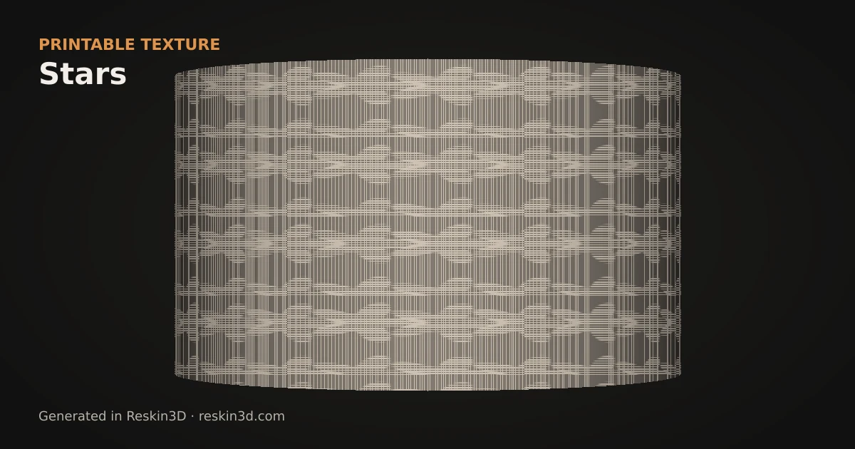 Stars texture previewed as relief on a cylinder