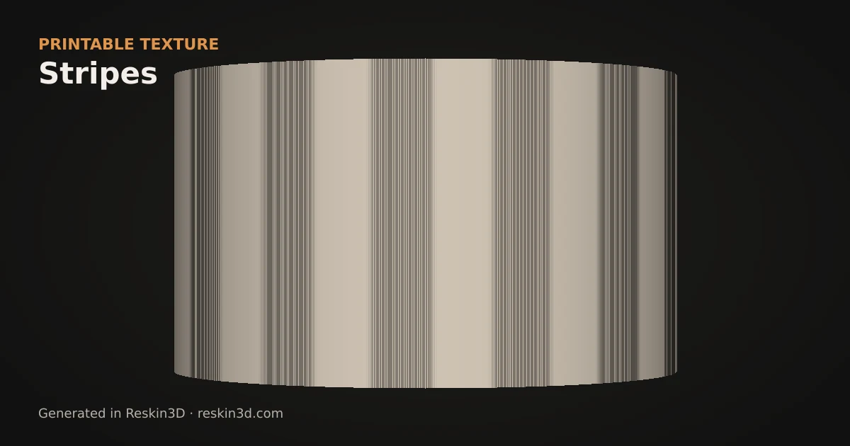 Stripes texture previewed as relief on a cylinder