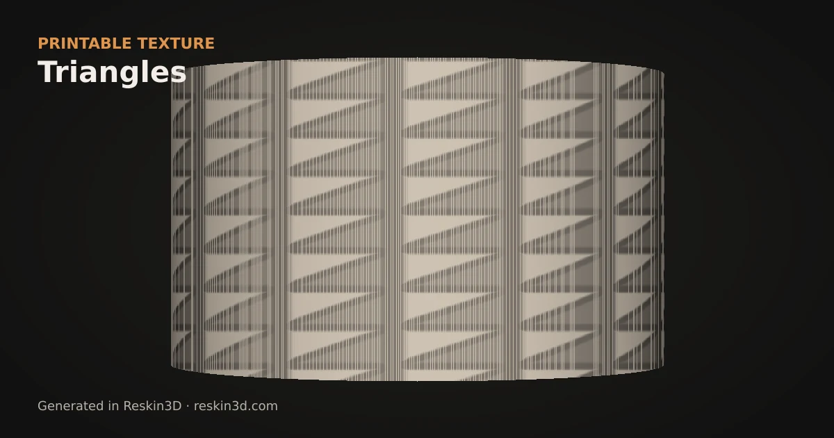 Triangles texture previewed as relief on a cylinder