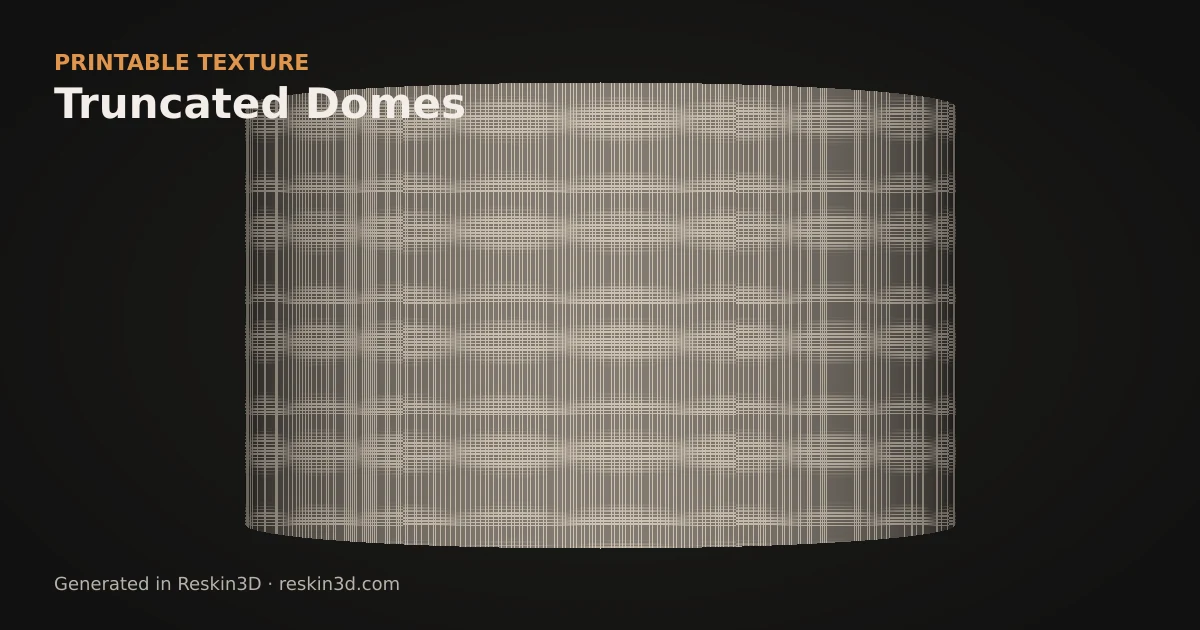 Truncated Domes texture previewed as relief on a cylinder