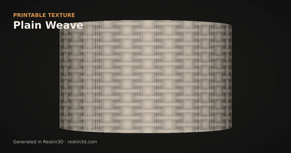 Plain Weave texture previewed as relief on a cylinder
