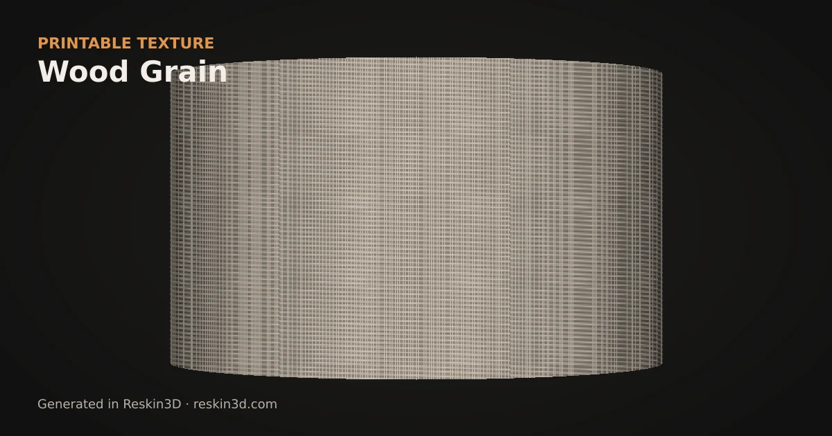 Wood Grain texture previewed as relief on a cylinder